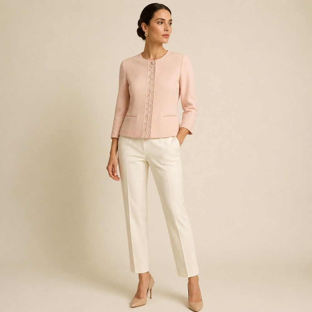 Vintage Talbots Petites Pink 100% Wool Blazer Jacket 8P Quiet Luxury USA Made